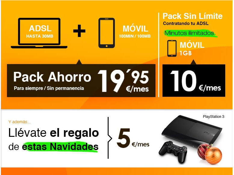 Promocion Pack Ahorro Ilimitado y Playstation