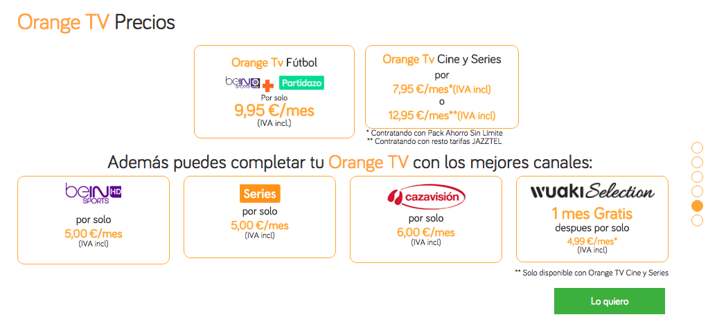 Precios Orange TV 